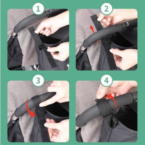 Storage bag for prams and buggies, diaper bag, pram accessories, all pram models - black 2