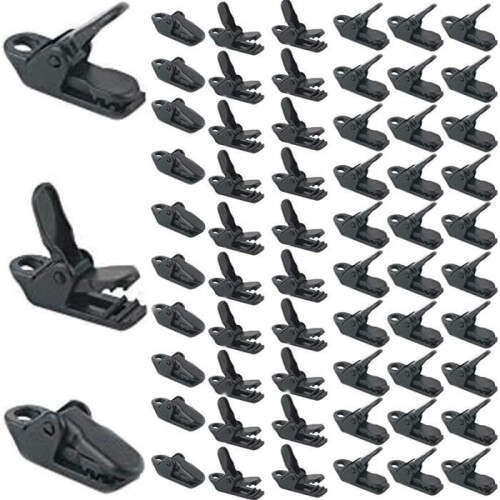 50 pieces black pegs, windproof plastic pegs for outdoor camping