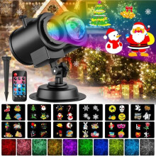 Indoor and outdoor Christmas projector lamp with 12 slides, 10 colors, water wave effect, decoration for Christmas, Halloween and parties