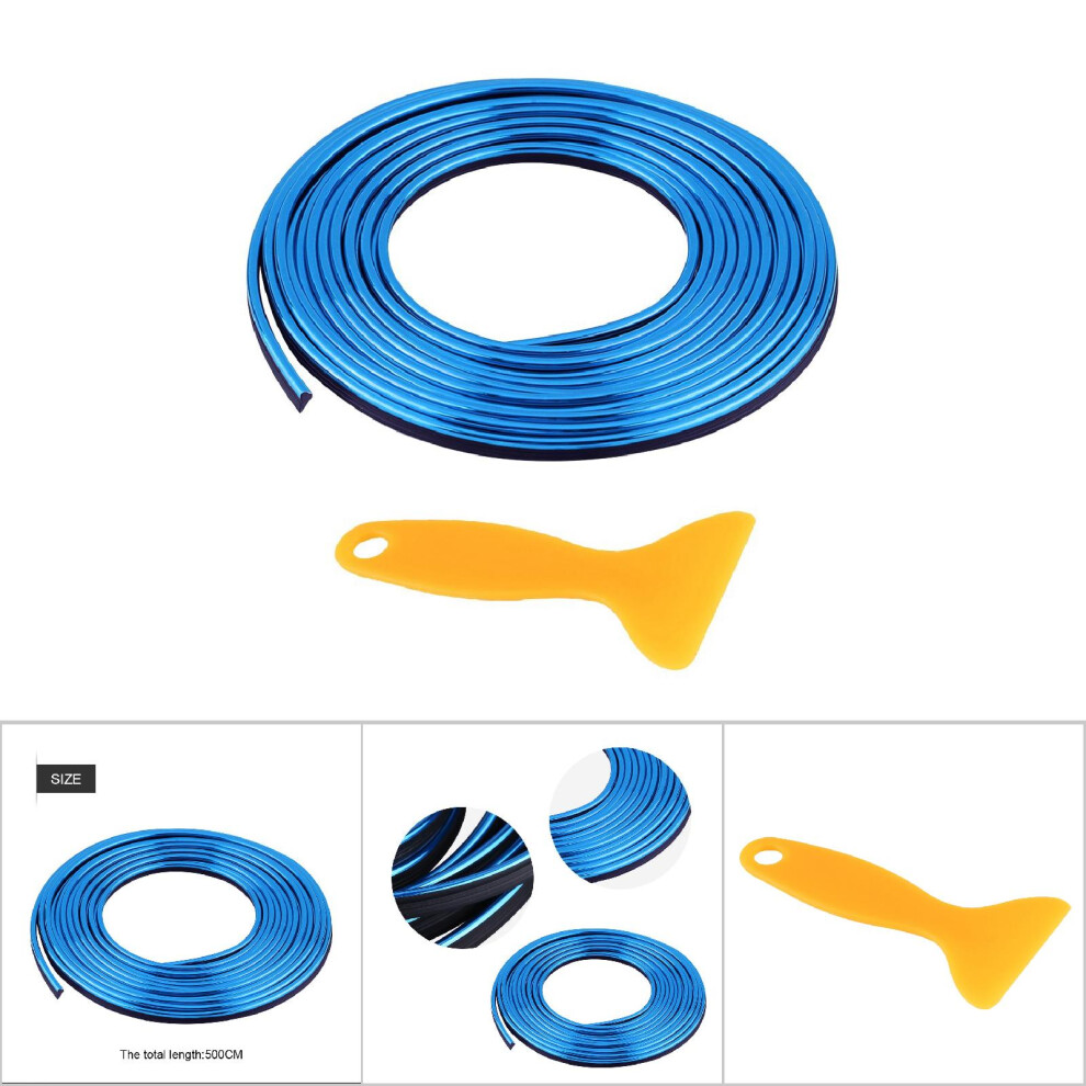 Car Interior Moulding Strips Door Dashboard Air Vent Steering Wheel Flexible Decor Line Blue 8171324342434