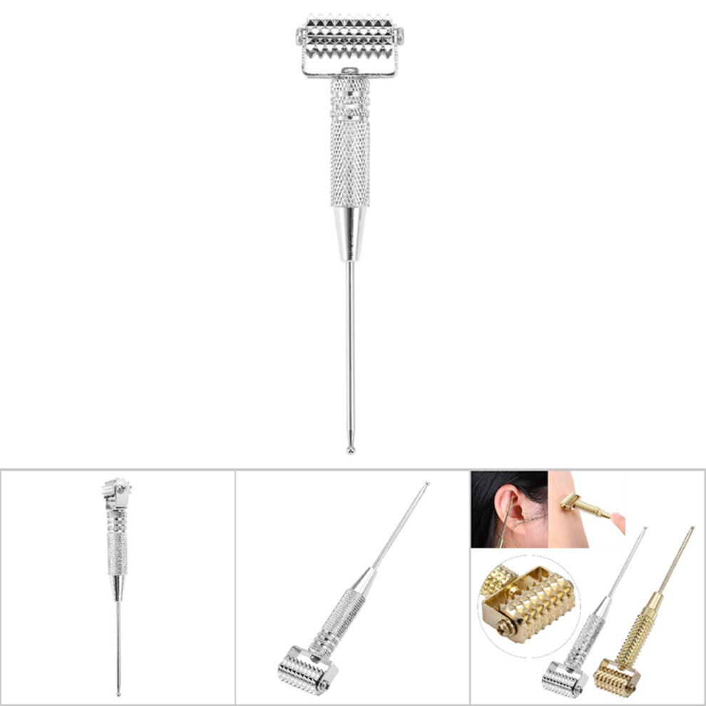 Silver Acupuncture Points Detector Probe Facial Ear Acupoints Spring Needle Massage Roller (Silver)