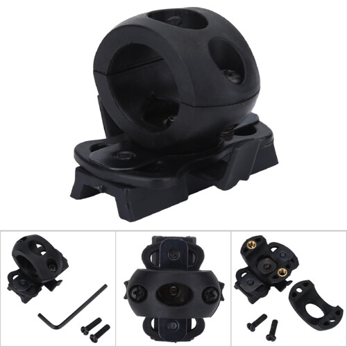 Portable Plastic Torch Mount Flashlight Holder Bracket for Fast Helmet (Black) 2