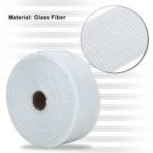 33FT White High Heat Insulation Exhaust Pipe Wrap Tape Cloth for Car Motorcycle