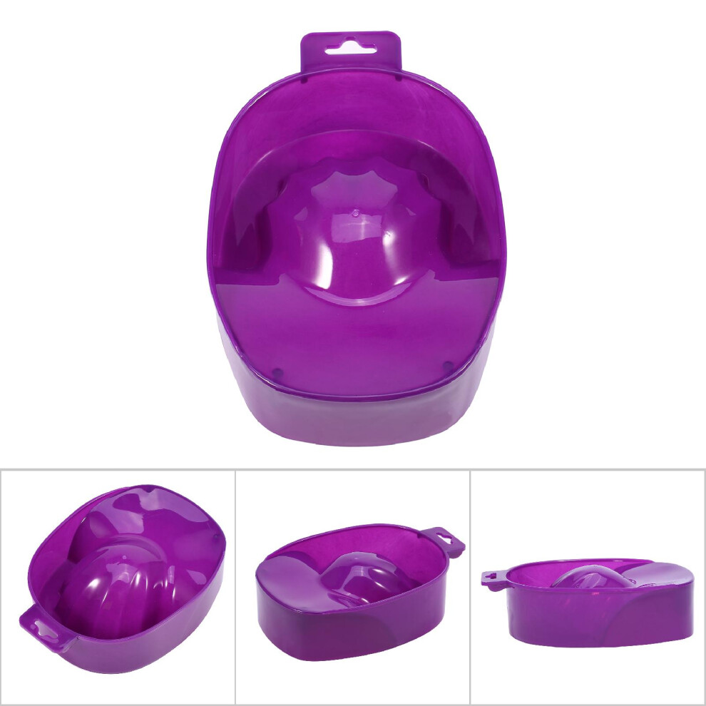 Purple Nail Art Tips Hand Wash Soak Bowl Tray Polish Treatment Remover Manicure Spa Tool (Purple)