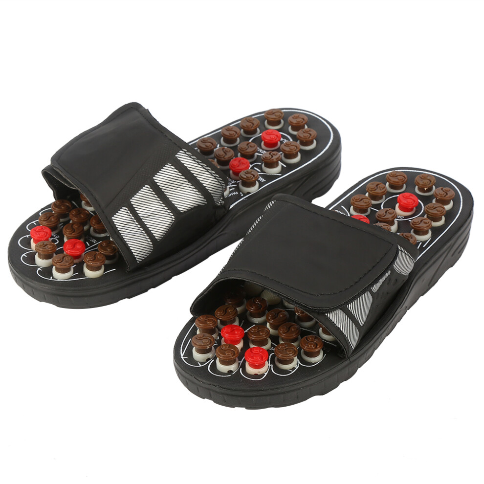 Massage Slippers Portable Foot Massager Women Men Massage Sandals Shoes(42-43 Rotating Eight Diagrams Black)