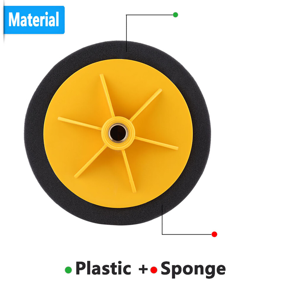 6Inch/15Cm Sponge Wheel Polishing Waxing Pad Kit Tool For Car Polisher Black 9341324349491