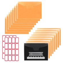16 stuks magnetische opbergzakken voor stempels en stansen - set voor snijden, scrapbooken en opbergen van stansen - oranje