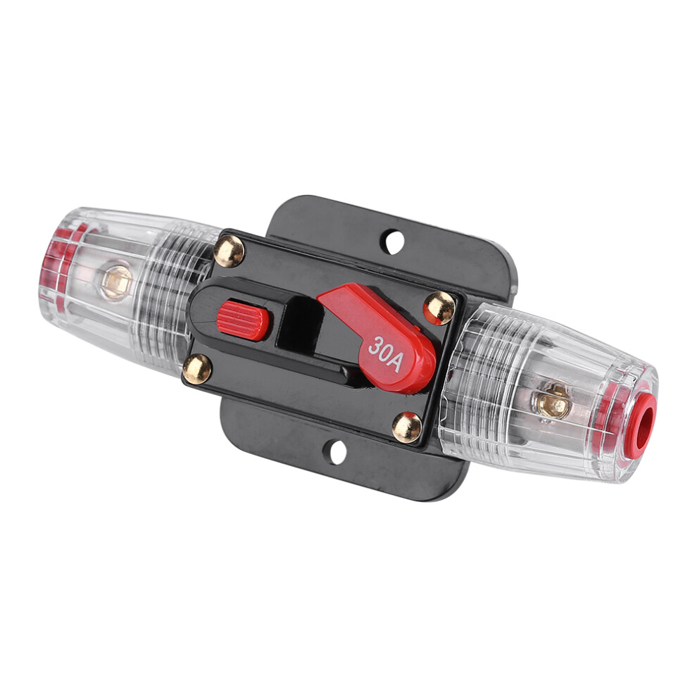 Dc12v-24V Car Circuit Breaker Reset Inline Fuse Inverter Audio/Video System Protection (30A) 6951324350002