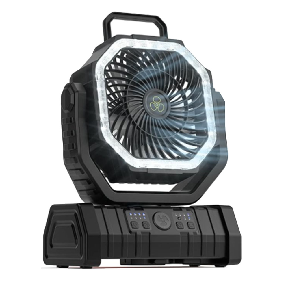 Photos - Flashlight Jehiatek 20000mAh Battery Fan Rechargeable with Hook&Bright LED Light Remote Control Timer Auto Oscillation Cordless Black 