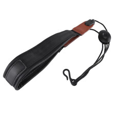 Universelle weiche PU-Leder-Saxophonhalsband mit Metallhaken, verstellbar, schwarz