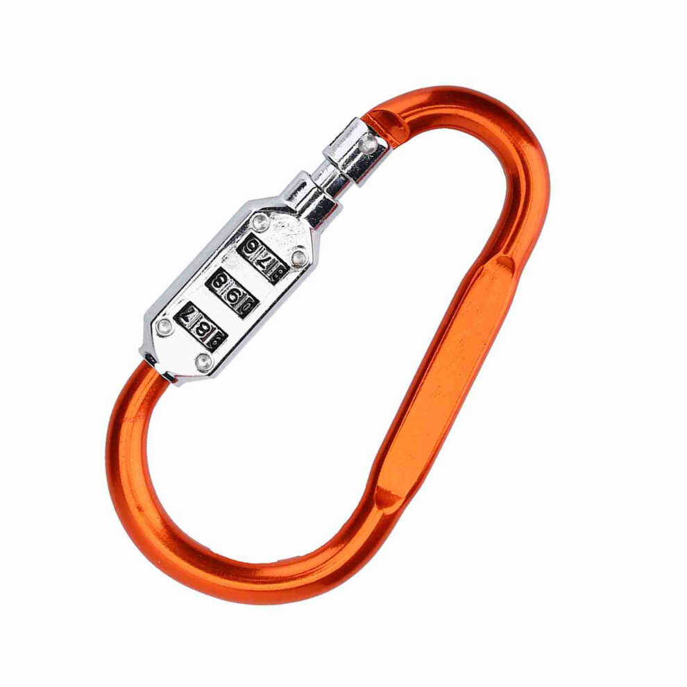 Travel Bag Luggage Security Combination Lock Locking Carabiner Padlock Orange 7681324352933