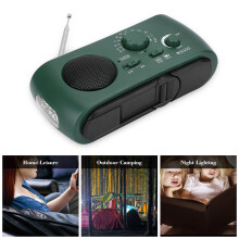 Solarer Handkurbel-AM/FM-Radio mit LED-Taschenlampe und Telefonladegerät, 15x7x4cm