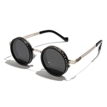 ND2-400 Óculos de sol polarizados ajustáveis com 9 níveis de escurecimento, óculos redondos punk para pesca e direção, filtro ND prateado