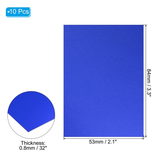 Folha de alumínio anodizado de 3,3 x 2,1 x 1/32 polegadas, 10 peças de placa retangular de metal com 0,8 mm de espessura para gravação a laser D 2