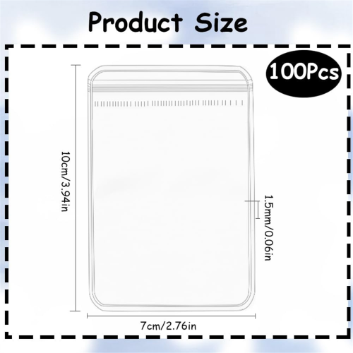 100 unidades de sacos plásticos transparentes de 2,8 x 4 polegadas para joias em PVC, com fecho ziplock e antimanchas 2