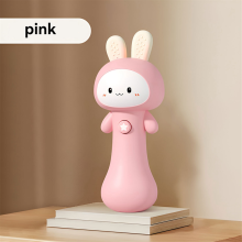 Bunny Baby Rattle Toy with Light Sound Interactive Teething & Sensory Ideal Easter Basket Stuffer for Pink