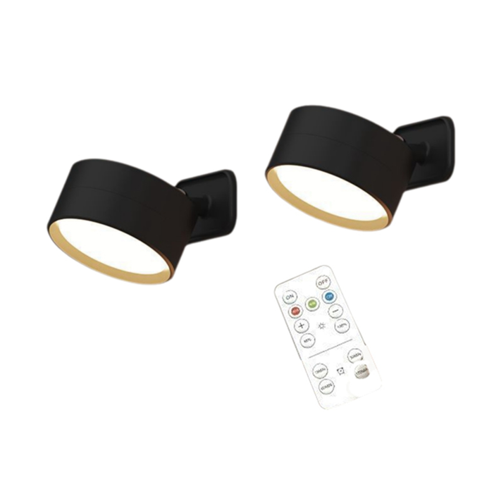 Applique Led Magnetica Ricaricabile Con Rotazione A 360, Touch E Telecomando, Faretto Per Casa E Ufficio, Nero-image