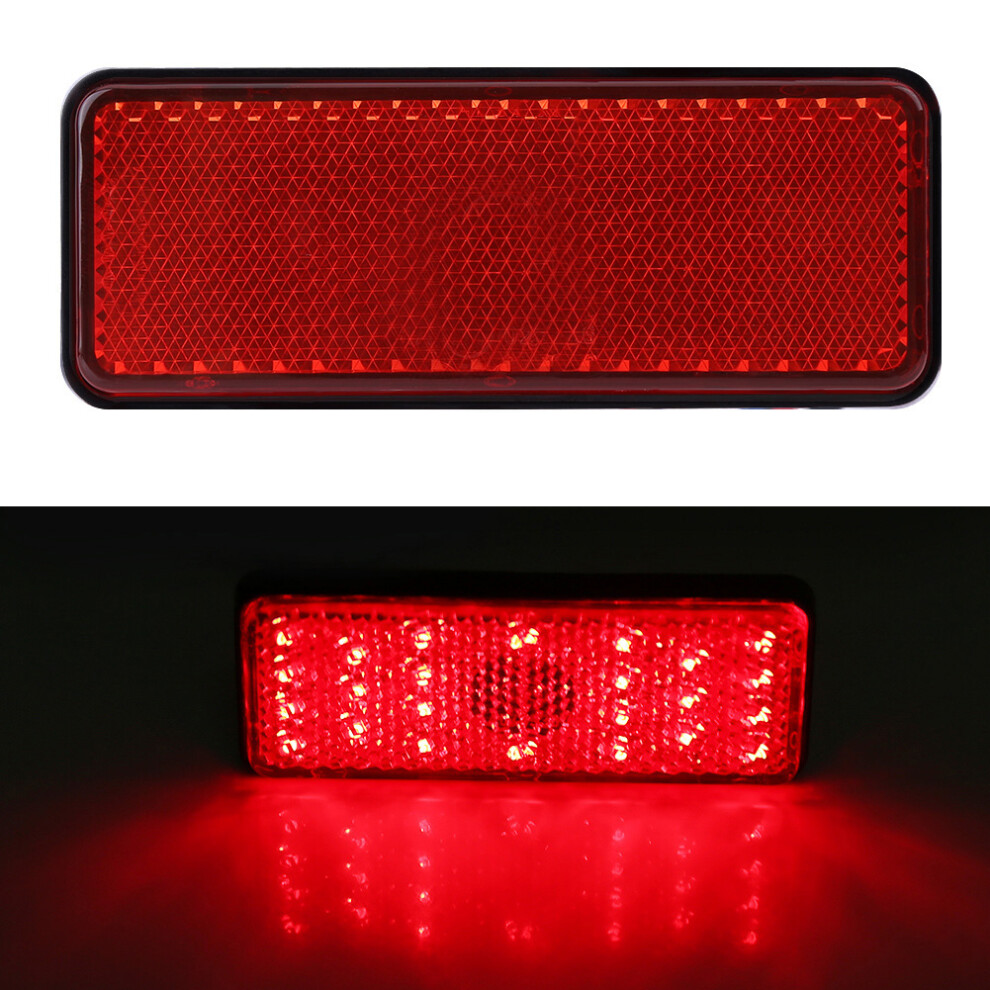 Universal Motorcycle Scooter Moped Rectangle Led Reflector Tail Brake Stop Lamp Light/Red 4001324355117