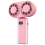 Ventilatore portatile con ricarica USB, doppio display digitale, batteria ricaricabile, rosa 1