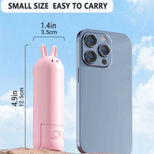 Handheld Fan Rechargeable Mini Portable Cartoon USB Small Gift Can Be Placed on the Desktop 2