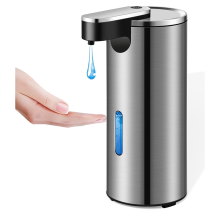 Dispensador automático de sabão líquido, dispensador de aço inoxidável sem contato, 13,5 oz/400 ml para banheiro, cozinha, hotel
