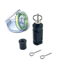 1 conjunto de alarme para acampamento ao ar livre, gatilho de perímetro, viagem, cobertura de 360, linha de alarme, preto