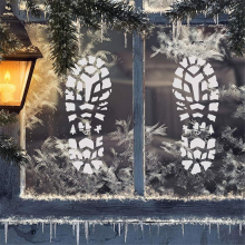 Plantillas navideñas para pintar huellas de Papá Noel, botas de Claus y copos de nieve.