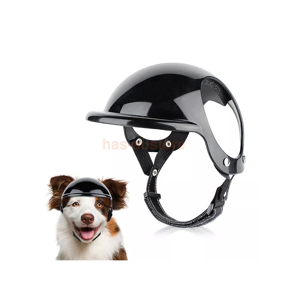 (L, ) Cat Dog Helmets For Motorcycles Cool Fashion Pet Dog Hat Helmet Plastic Safety Black 6963793932443