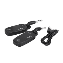Sistema de guitarra sem fio 2.4 transmissor receptor recarregável para baixo elétrico preto