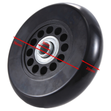 Conjunto de 2 rodas de reposição para mala de 78 x 20 mm, rodas giratórias de poliuretano, rolamentos de aço carbono, kits de reparo