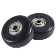 Juego de 2 ruedas de repuesto para maletas de 50 x 18 mm, ruedas giratorias de PU con rodamientos de acero al carbono y kits de reparación.