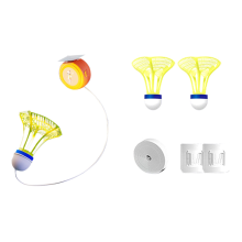 Selfstudy Badminton Trainer Set Telescopic Rod Rebound Practice Aid-Tool for Indoor Beginner