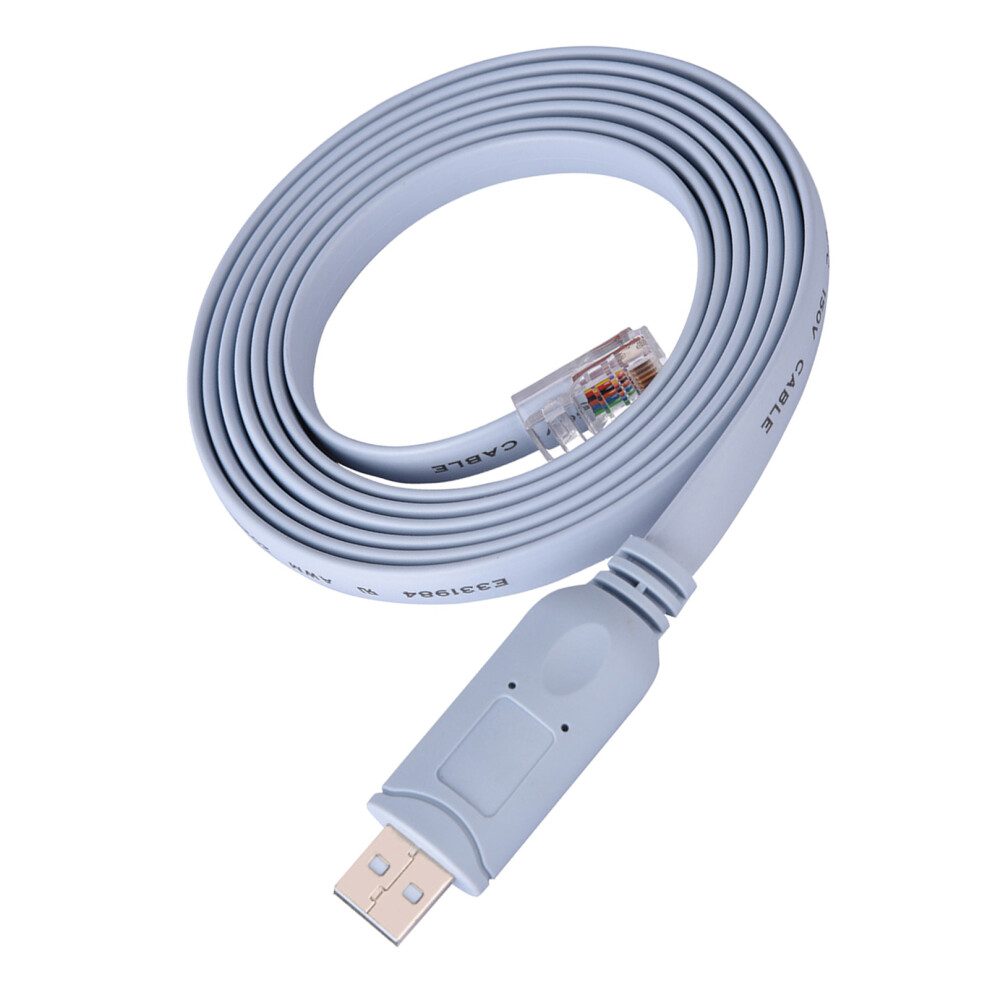 Usb2.0 Male To Rj45 Male Cat5 Serial Console Flat Cable For Cisco Routers Switches 9391324356210