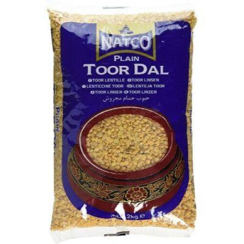 Natco Toor Dal Plain 2kg | No Oil | Premium Split Pigeon Peas 2