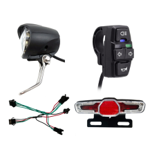 Farol de bicicleta elétrica 36V 48V, luzes dianteiras, luzes traseiras, aviso traseiro, LED, holofote noturno, peça de ciclismo