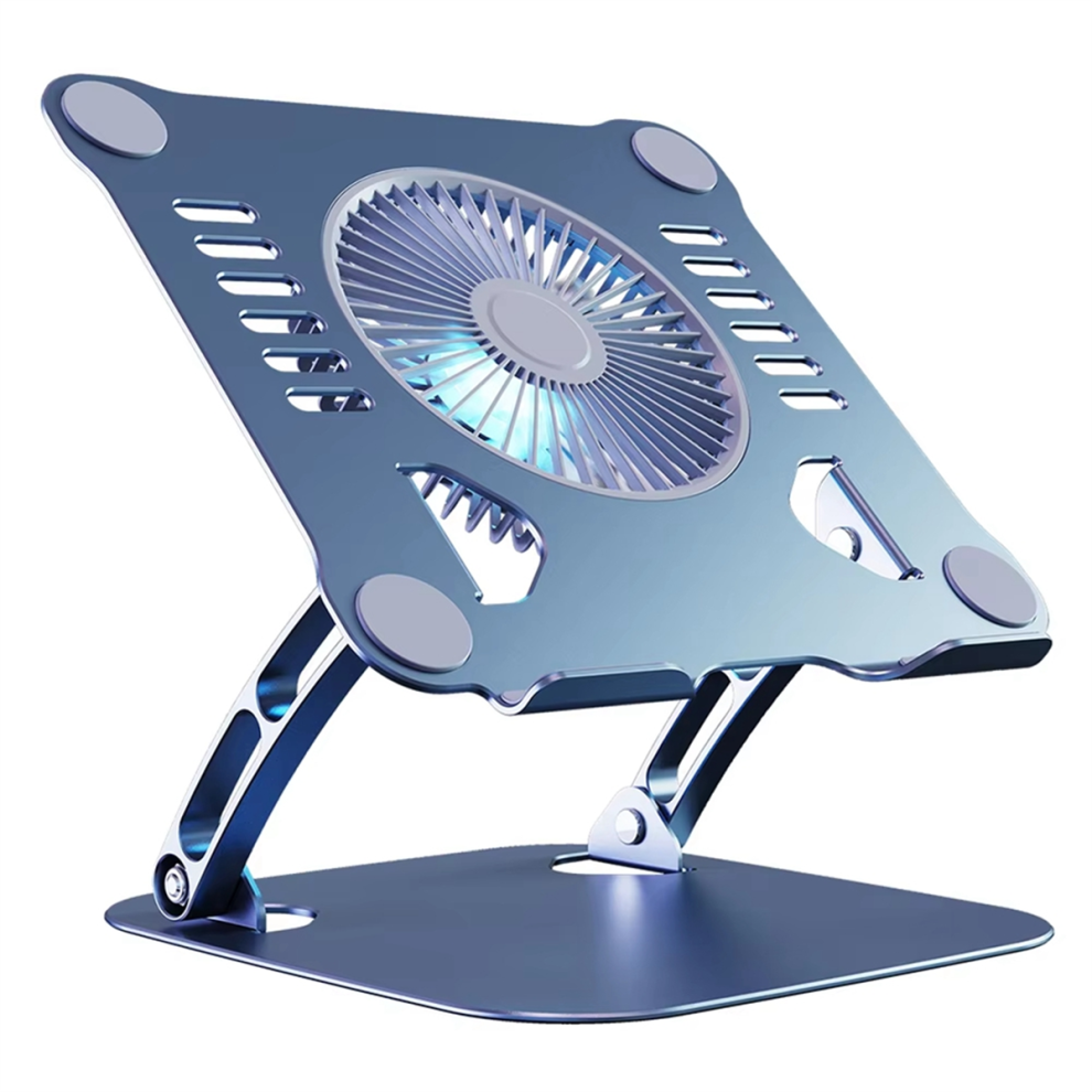 Laptop Tablet Foldable Stand With Cooling Fan Heat For Desktop Cooler Aluminum Notebook Holder Gray 4851034610200