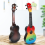 Ukulele soprano de madeira de 21" com violão havaiano para estudantes e crianças arco-íris 7
