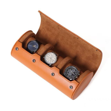 Watch Roll Travel Case Box Organizer for Men with 3 Slots Display Storage Portable
