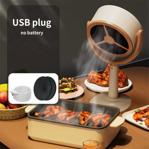 Desktop Range Hood Extractor Exhaust Adjustable Angle USB Plug Fan Portable Small Kitchen for Indoor BBQ 2