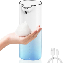 Dispensador automático de sabonete líquido, 13,5 oz/400 ml, montagem na parede, recarregável por USB, sem toque, para mãos e louças