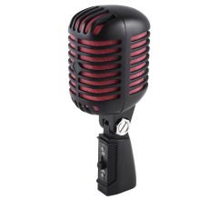 Microfono vocale dinamico professionale classico retrò, microfono oscillante in metallo, per karaoke dal vivo