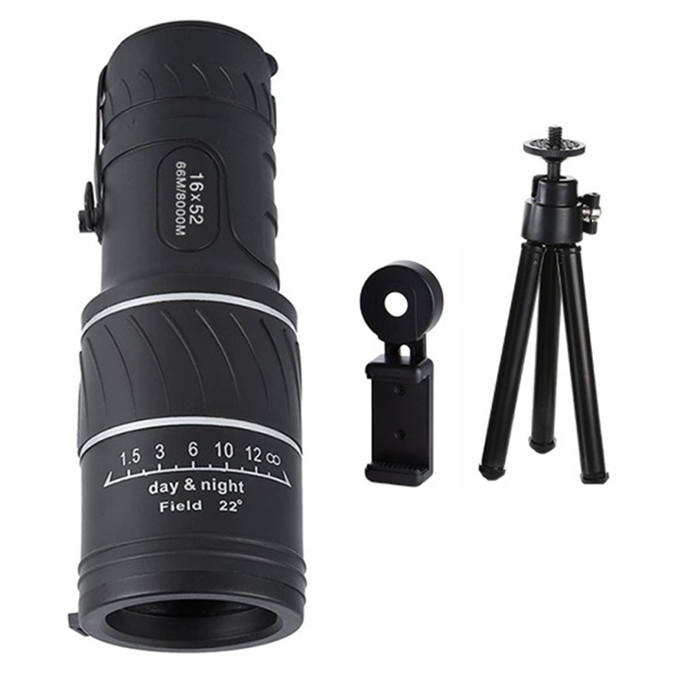 Powerful Monocular Telescope Set 16X52 Zoom Long Range Night Spyglass For Outdoor Camping Bird Watching Tools 4851034617216