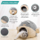 Cuccia per gatti da interno - Cuccia con cuscino imbottito rimovibile e lavabile, vivace e mobile, grigio 8