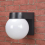 Luminária de parede moderna LED para varanda externa, base de PC preta e branca, abajur de acrílico leitoso E27 3