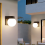 Luminária de parede moderna LED para varanda externa, base de PC preta e branca, abajur de acrílico leitoso E27 9