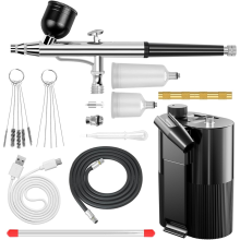 Set aerografo con compressore ad alta pressione da 50 PSI, senza fili, ricaricabile, per verniciatura e manicure
