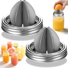 Odšťavovač MasonJar s vekom, nerezová oceľ, manuálny/citrusový/citrónový odšťavovač so širokým hrdlom, príslušenstvo