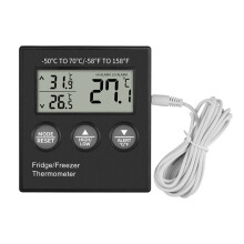 Mini termostato de geladeira Termômetro digital eletrônico para geladeira doméstica Alarme de temperatura alta e baixa -50-70