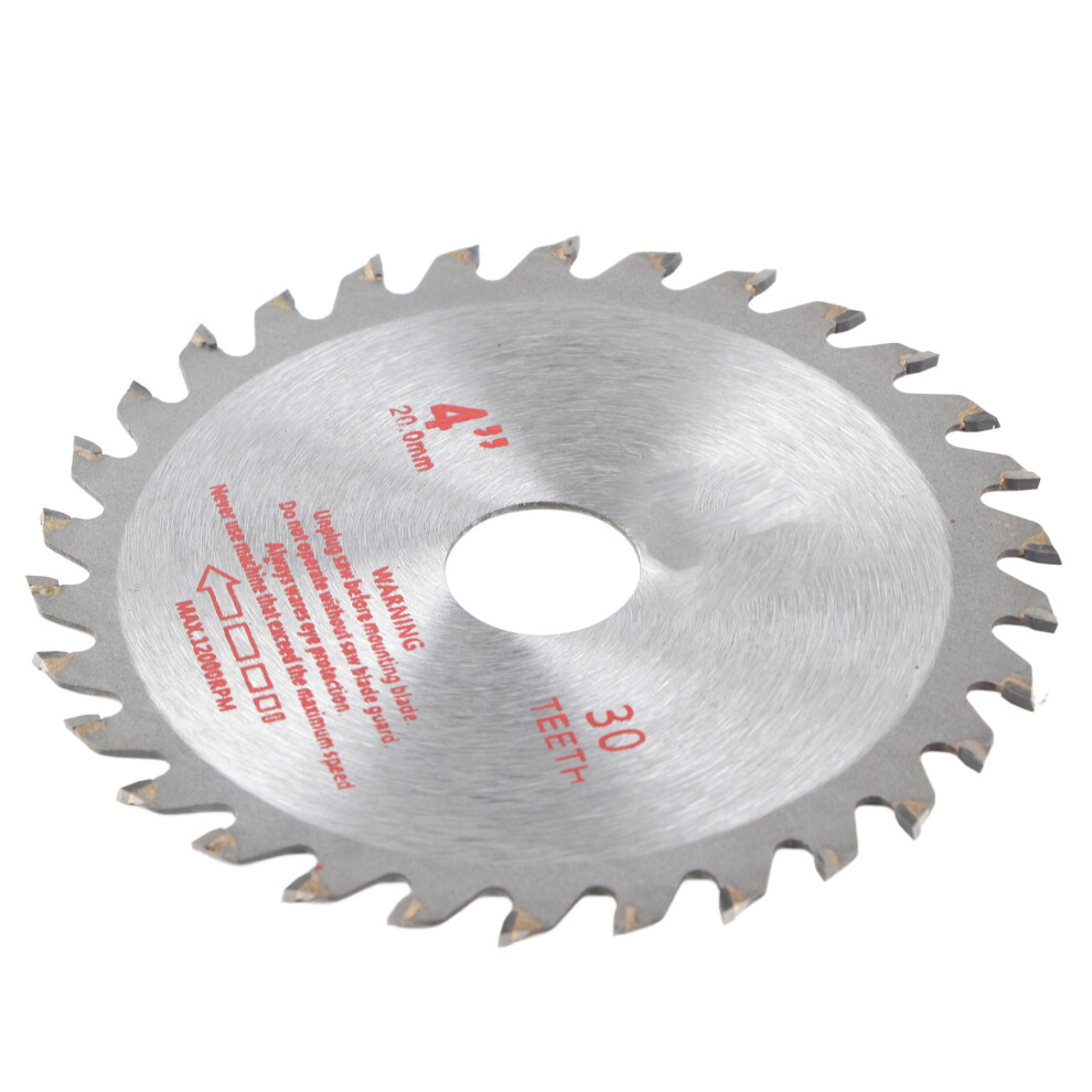 4Inches 30T Teeth Cemented Carbide Circular Saw Blade Wood Cutting Tool Bore Diameter 20Mm 6931324357799