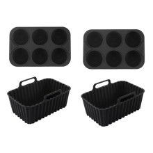Conjunto de assadeiras de silicone retangulares multiuso para bolos, pudim e gelatina B